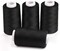 4 x 3000 Yards Serger Thread Spools Black Polyester Sewing Threads Overlock Cone